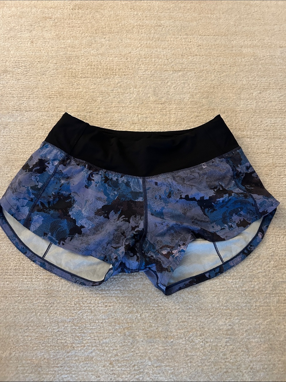 Lululemon Speed Up Women's Blue/Purple Athletic Shorts with Black Waistband